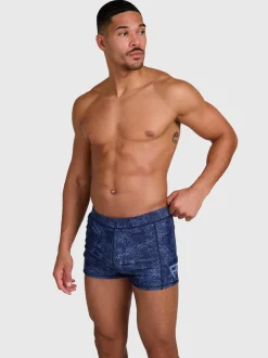 Samier-Print Heren Zwem Trunks | Indigo Blue