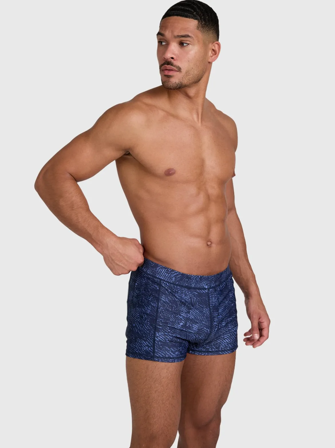 Samier-Print Heren Zwem Trunks | Indigo Blue