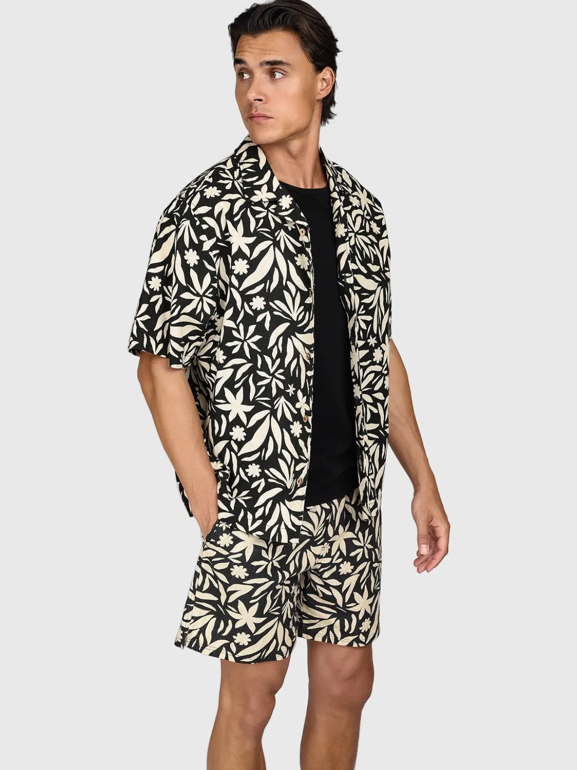 Sanni-Print Heren Shirt | Feather Grey