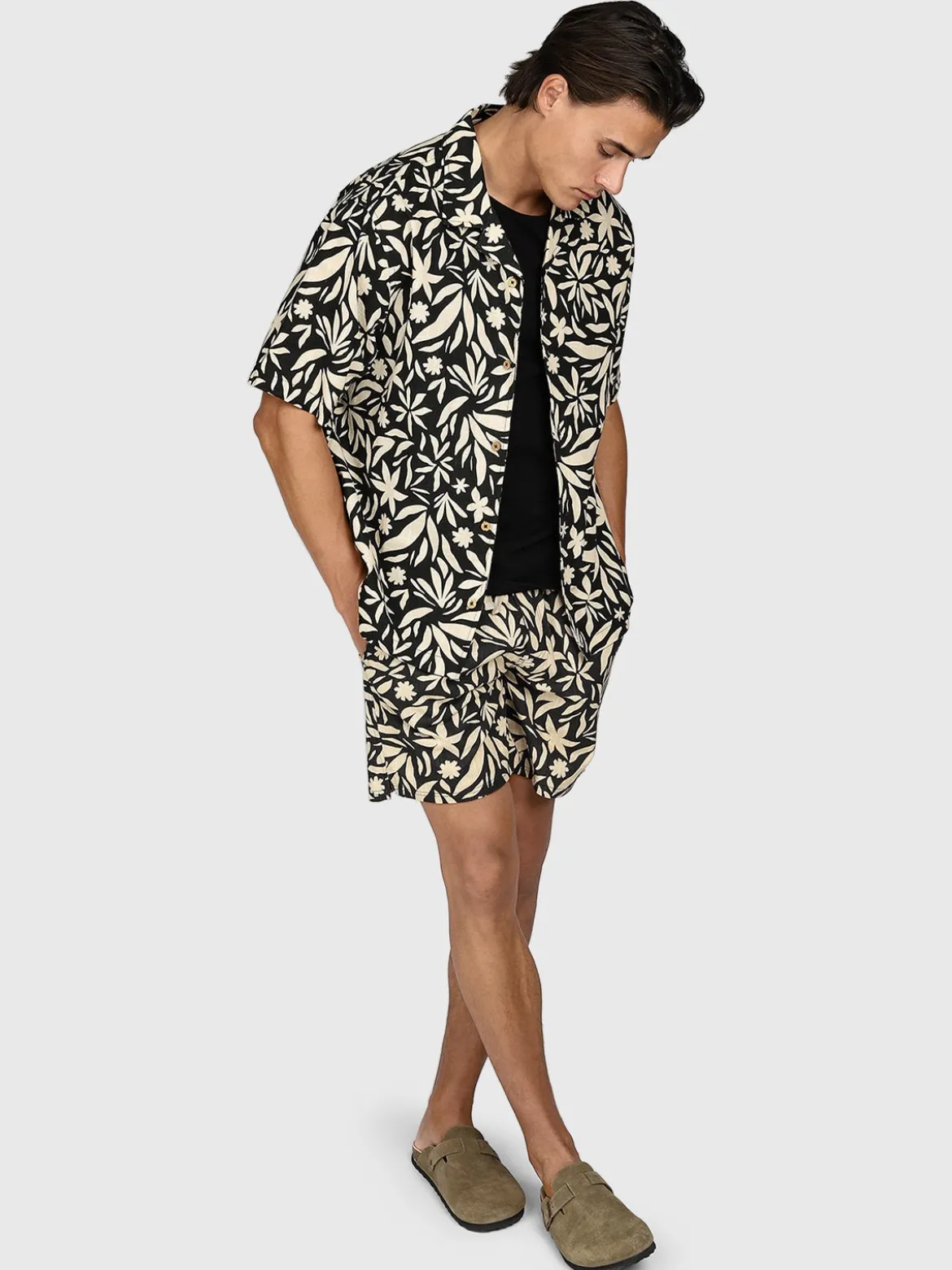 Sanni-Print Heren Shirt | Feather Grey