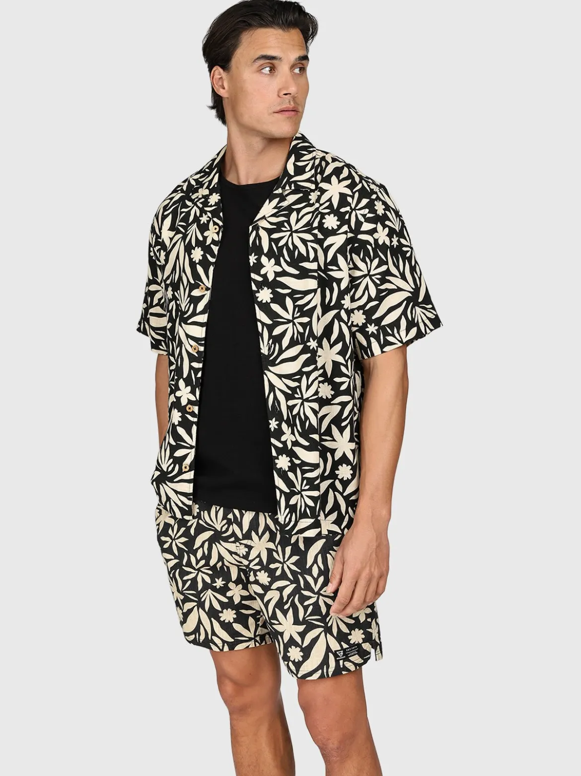 Sanni-Print Heren Shirt | Feather Grey