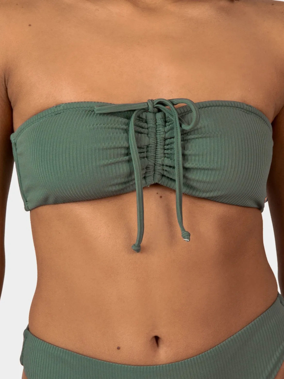 Selas-Rib Dames Bandeau Bikini Set | Juniper
