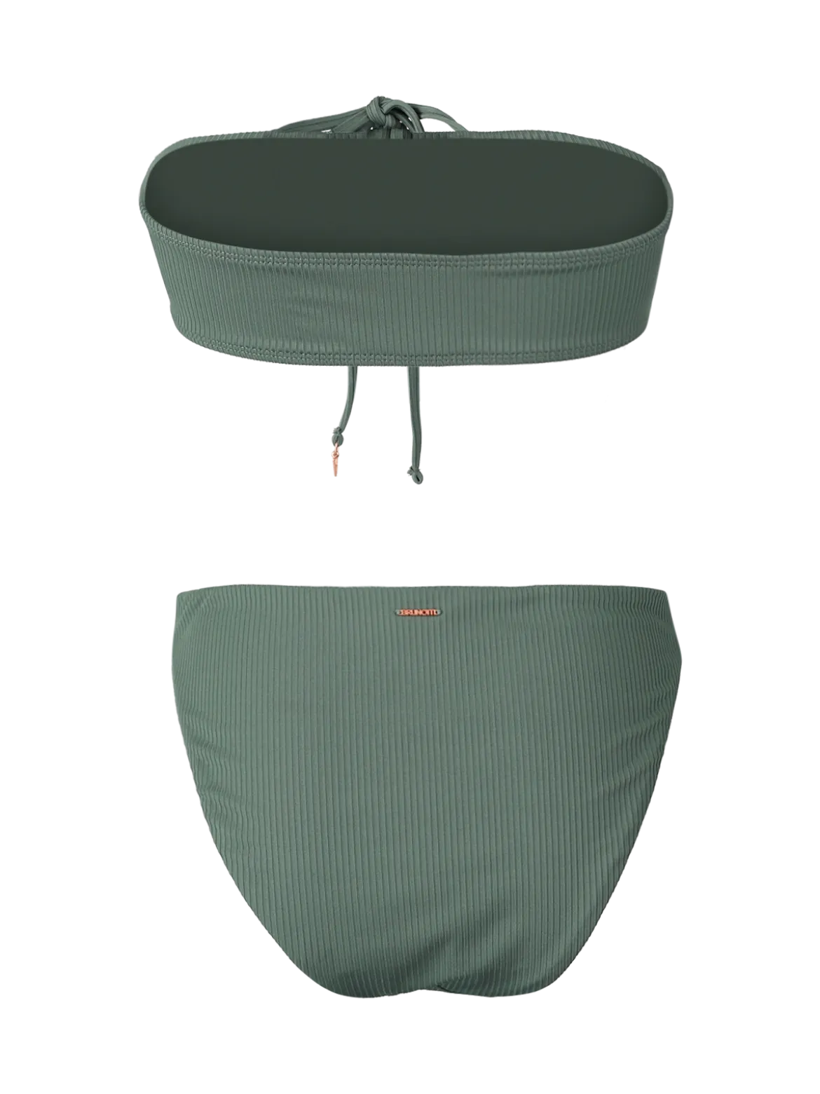 Selas-Rib Dames Bandeau Bikini Set | Juniper