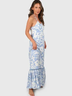 Siena-Floral Swirl Dames Maxi Jurk | Bluebell