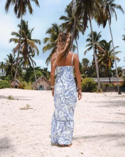 Siena-Floral Swirl Dames Maxi Jurk | Bluebell