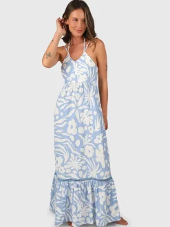 Siena-Floral Swirl Dames Maxi Jurk | Bluebell