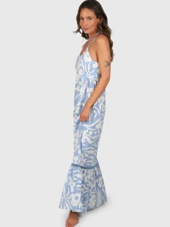 Siena-Floral Swirl Dames Maxi Jurk | Bluebell