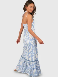 Siena-Floral Swirl Dames Maxi Jurk | Bluebell