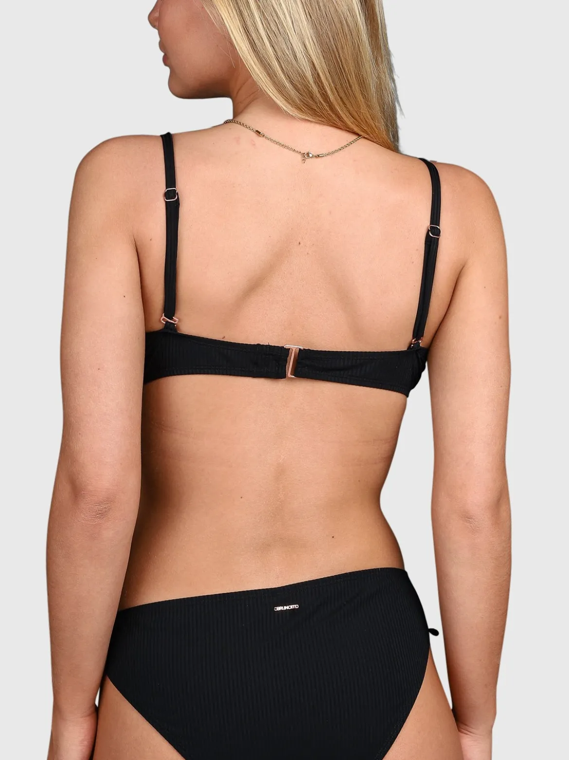 Stefana-Rib Dames Bikini Top | Zwart