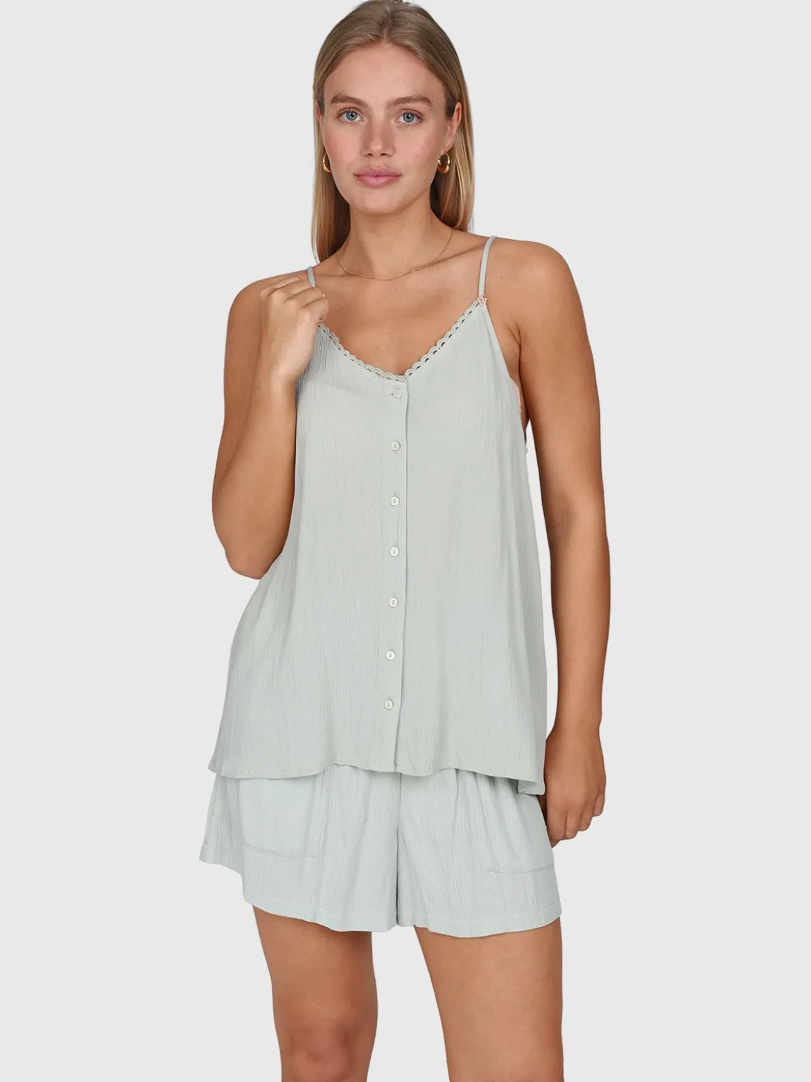 Tanyeal Dames Top | Aqua Grey