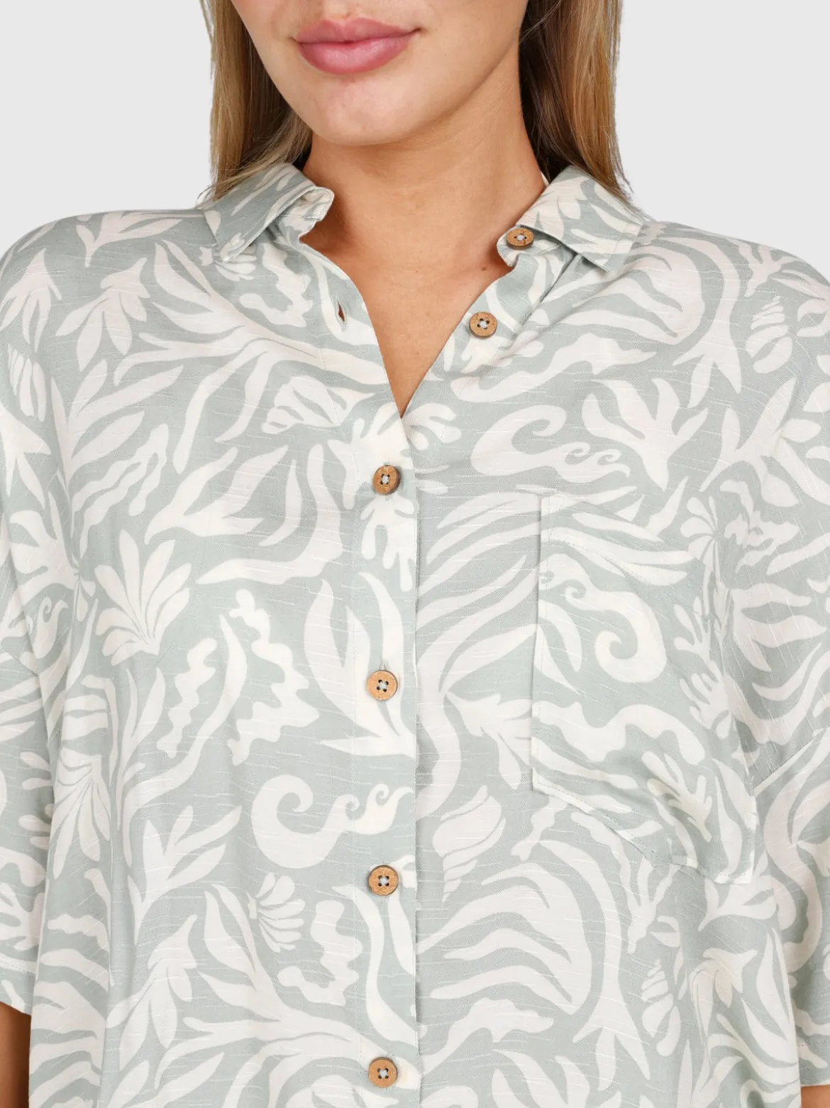 Teodhora Dames Shirt | Aqua Grey