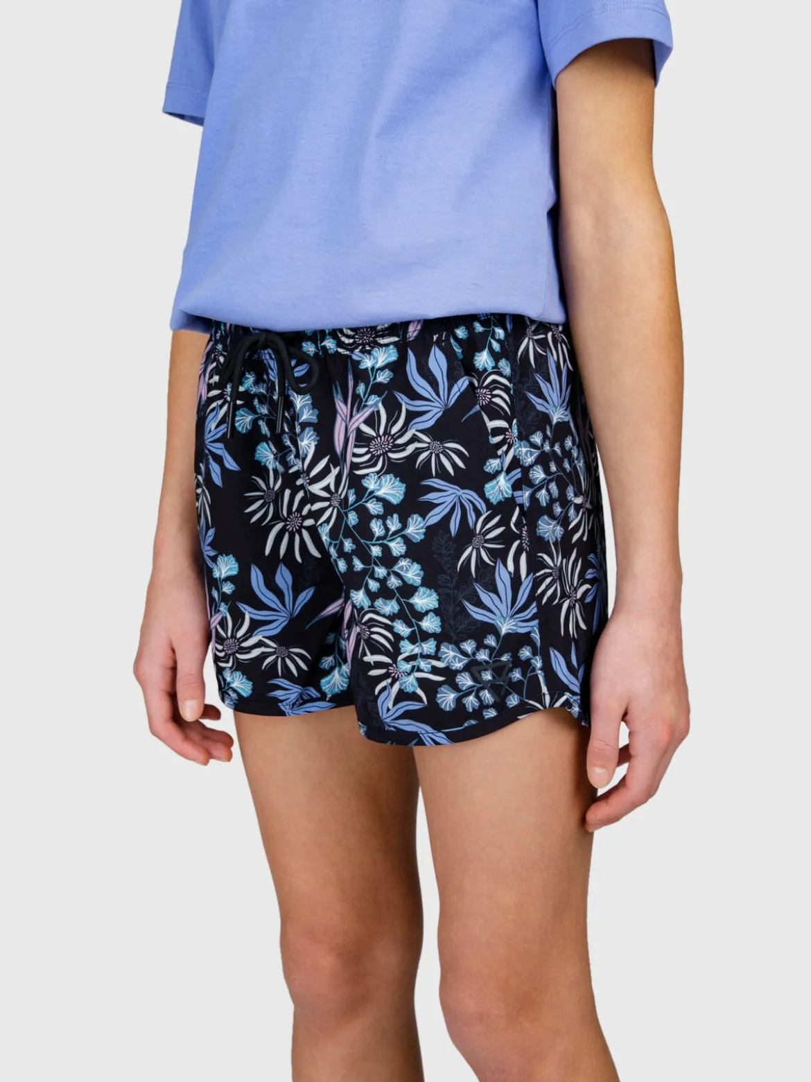 Tulya-Print Meiden Zwem Shorts | Zwart