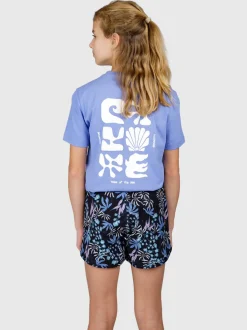 Tulya-Print Meiden Zwem Shorts | Zwart
