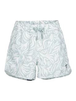 Tulya-Print Meiden Zwem Shorts | Aqua Grey