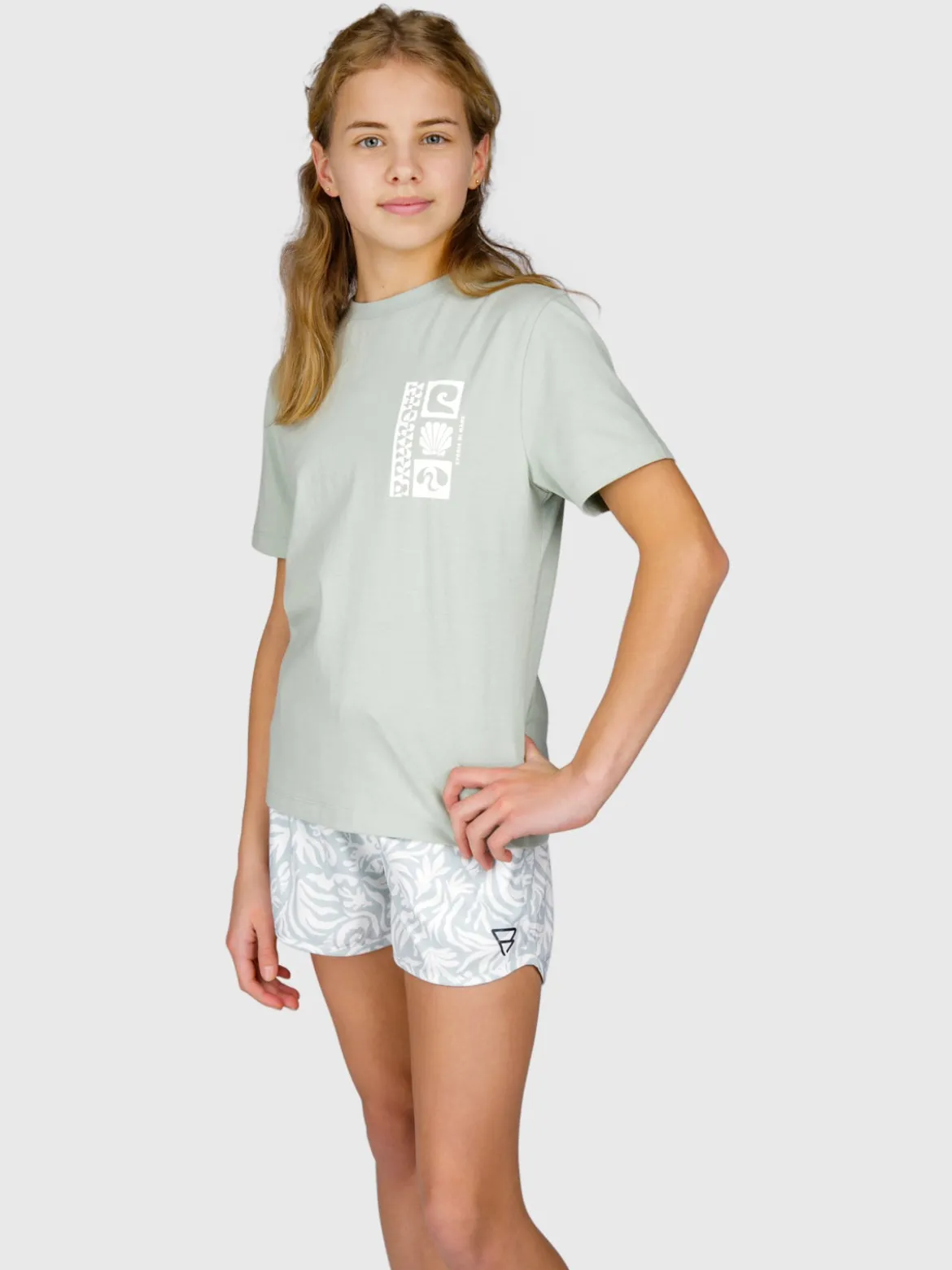 Zennandy Meisjes T-shirt | Aqua Grey